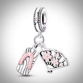 Charm tong traditionnel et éventail en Argent S925 compatible Pandora pour bracelet