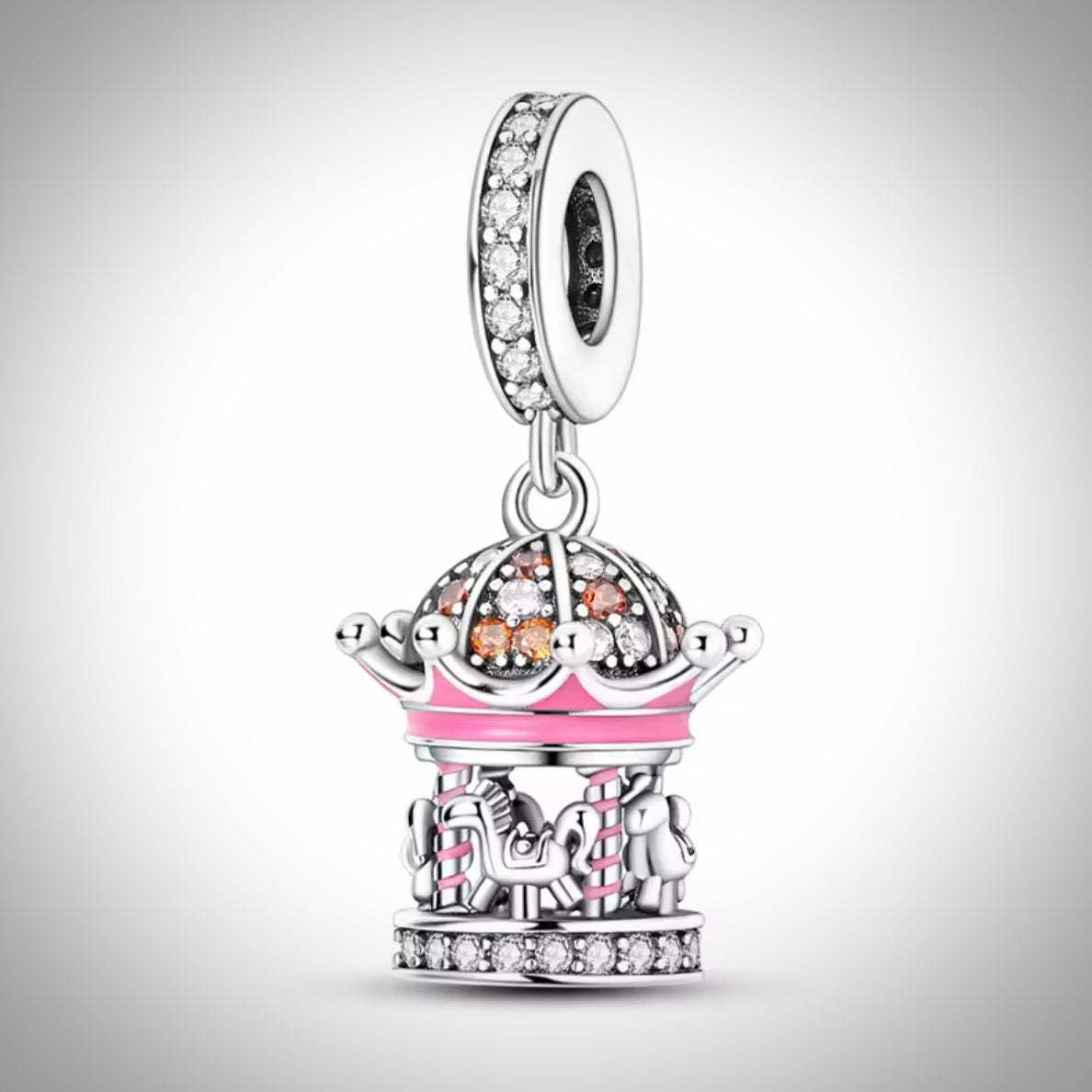 Charm manège carrousel petits chevaux en Argent S925 compatible Pandora pour bracelet