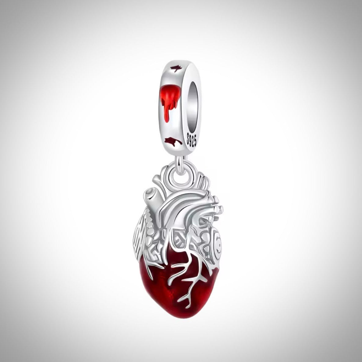 Charm cœur corps humain en Argent S925 compatible Pandora pour bracelet