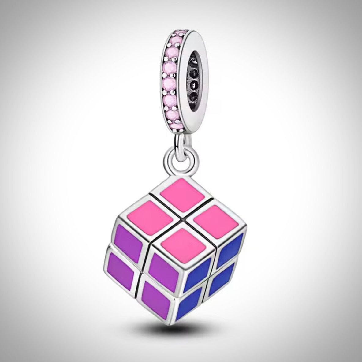 Charm cube qui tourne en Argent S925 compatible Pandora pour bracelet