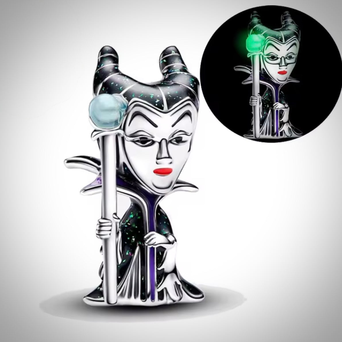 Charm Disney méchante sorcière Maléfique en Argent S925 compatible Pandora pour bracelet