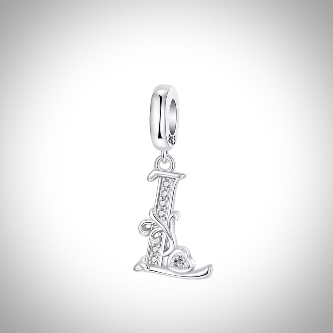 Charm alphabet initiale lettre L en Argent S925 compatible Pandora pour bracelet