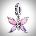 Charm papillon rose en Argent S925 compatible Pandora pour bracelet