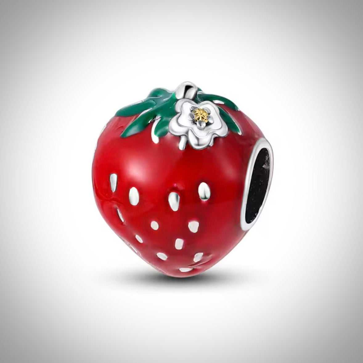 Charm fruit fraise en Argent S925 compatible Pandora pour bracelet