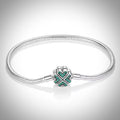 Bracelet en Maille Serpent Fermoir Trèfle en Argent S925 Taille 19 cm