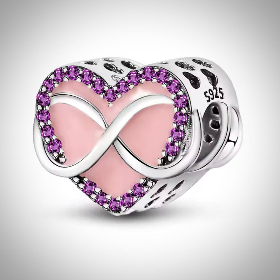 Charm cœur et infini pur bracelet