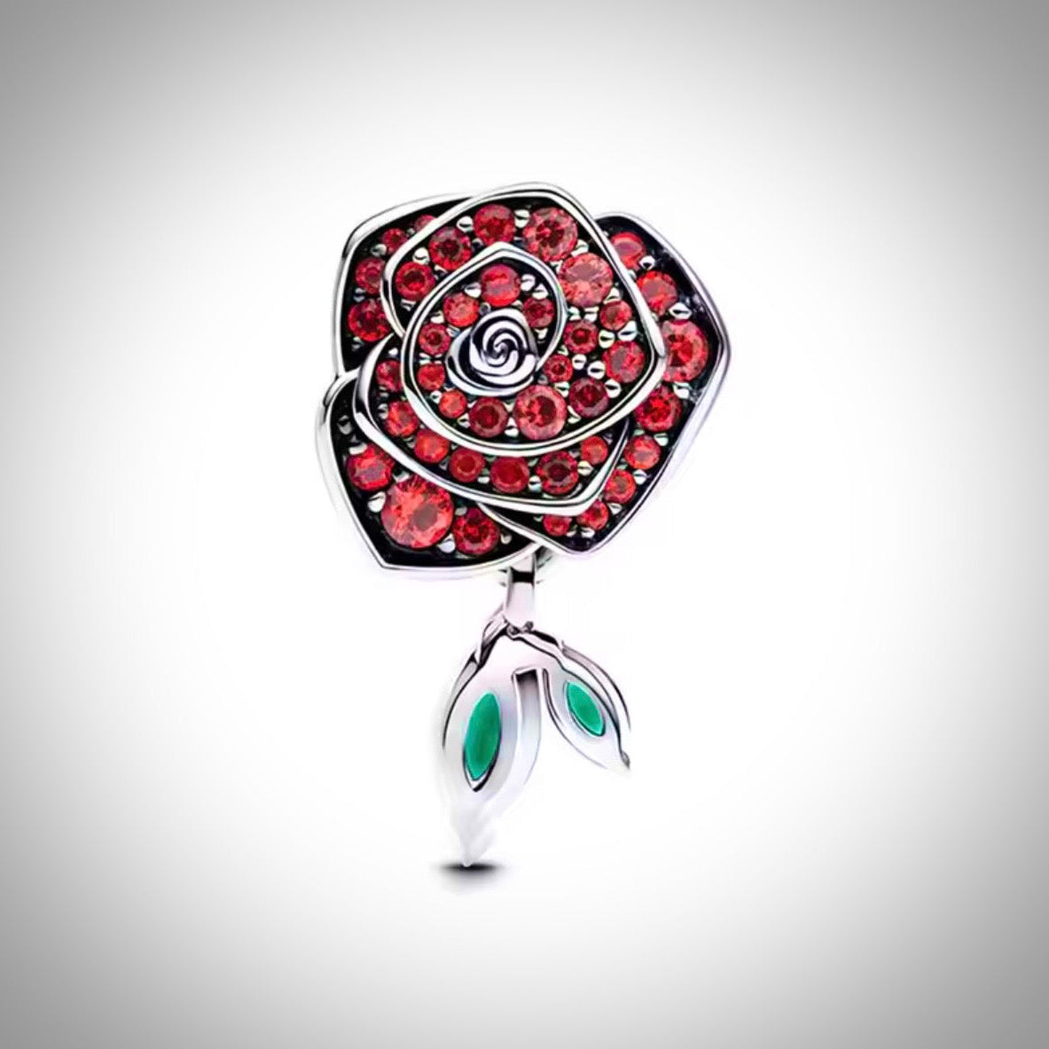 Charm fleur rose en Argent S925 compatible Pandora pour bracelet