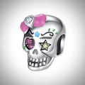 Charm tête de mort crâne girly pour bracelet