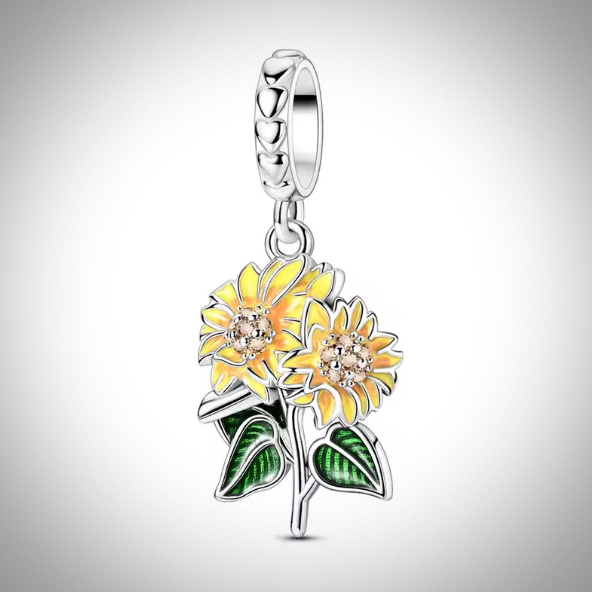 Charm fleurs de tournesol en Argent S925 compatible Pandora pour bracelet
