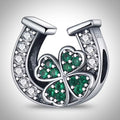Charm fer à cheval et trèfle à quatre feuilles chance en Argent S925 compatible Pandora pour bracelet