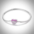 Bracelet en Maille Serpent Fermoir Cœur Infini en Argent S925 Taille 19 cm