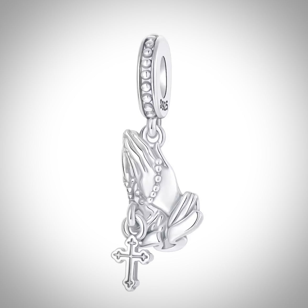 Charm mains prière croix en Argent S925 compatible Pandora pour bracelet