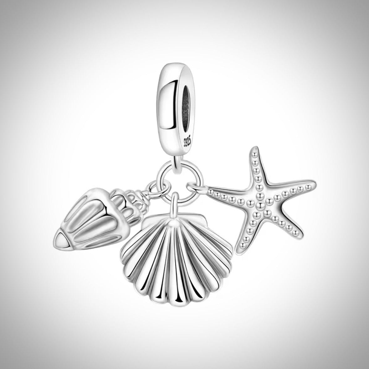 Charm océan coquillages étoile de mer en Argent S925 compatible Pandora pour bracelet