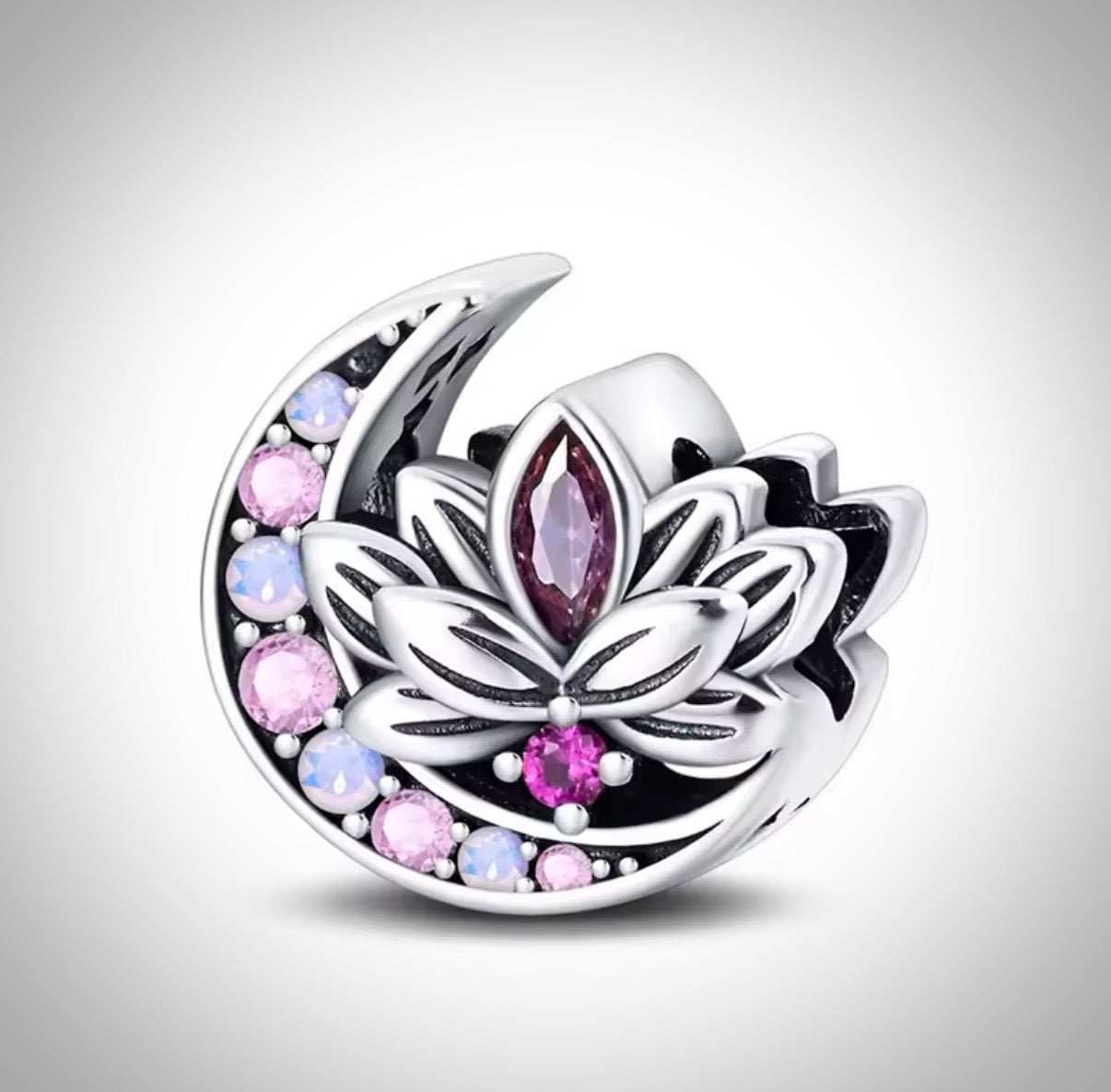 Charm fleur de lotus en Argent S925 compatible Pandora pour bracelet