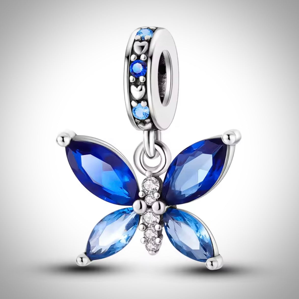 Charm papillon bleu en Argent S925 compatible Pandora pour bracelet