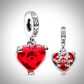 Charm Disney cœur amour Mickey et Minnie Mouse en Argent S925 compatible Pandora pour bracelet