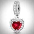 Charm amour cœur rouge en Argent S925 compatible Pandora  pour bracelet