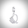 Charm alphabet initiale lettre Q en Argent S925 compatible Pandora pour bracelet