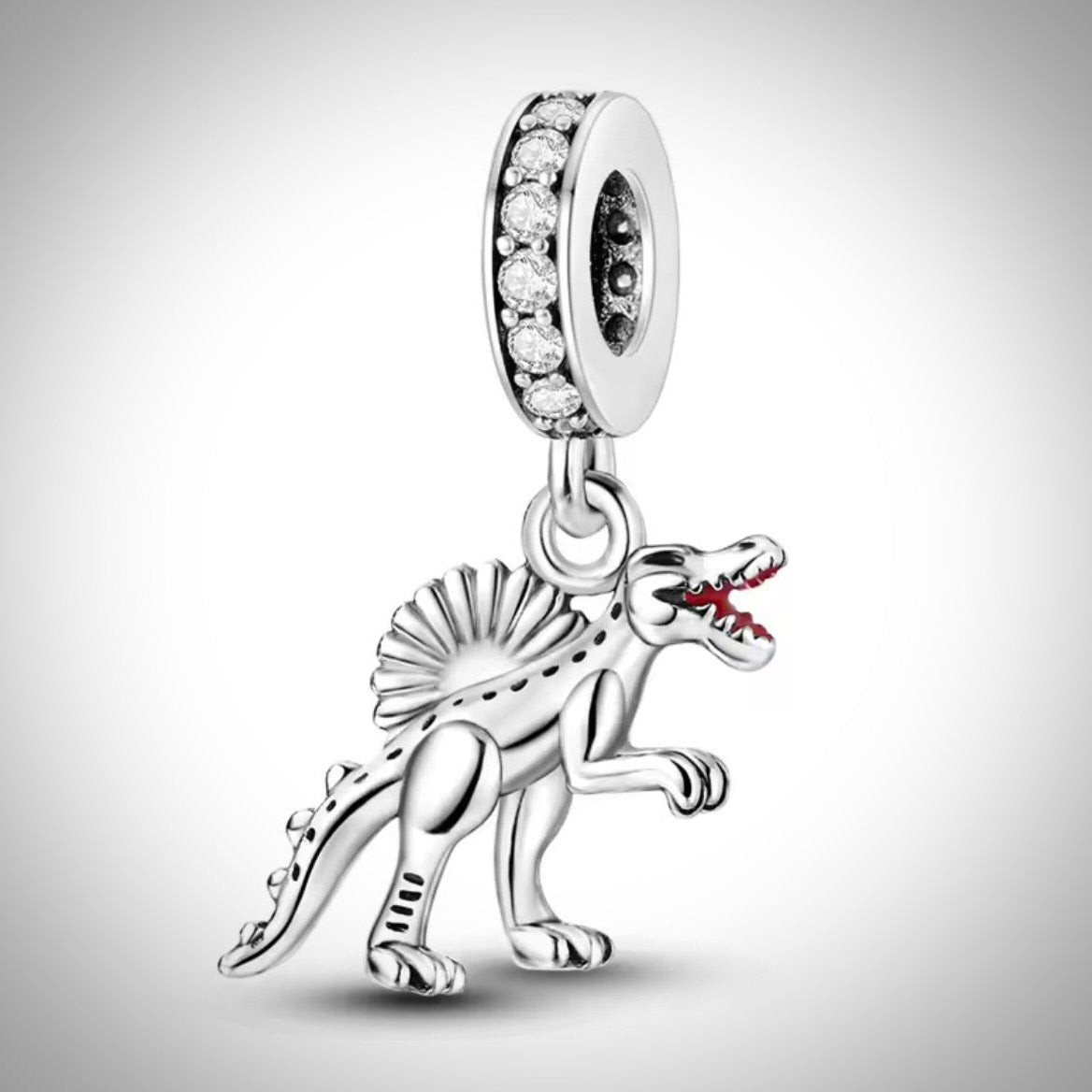 Charm dinosaure Spinosaure en Argent S925 compatible Pandora pour bracelet