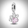 Charm patte de chien ou chat rose en Argent S925 compatible Pandora pour bracelet