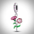 Charm 2 fleurs en Argent S925 compatible Pandora pour bracelet
