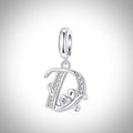 Charm alphabet initiale lettre D en Argent S925 compatible Pandora pour bracelet