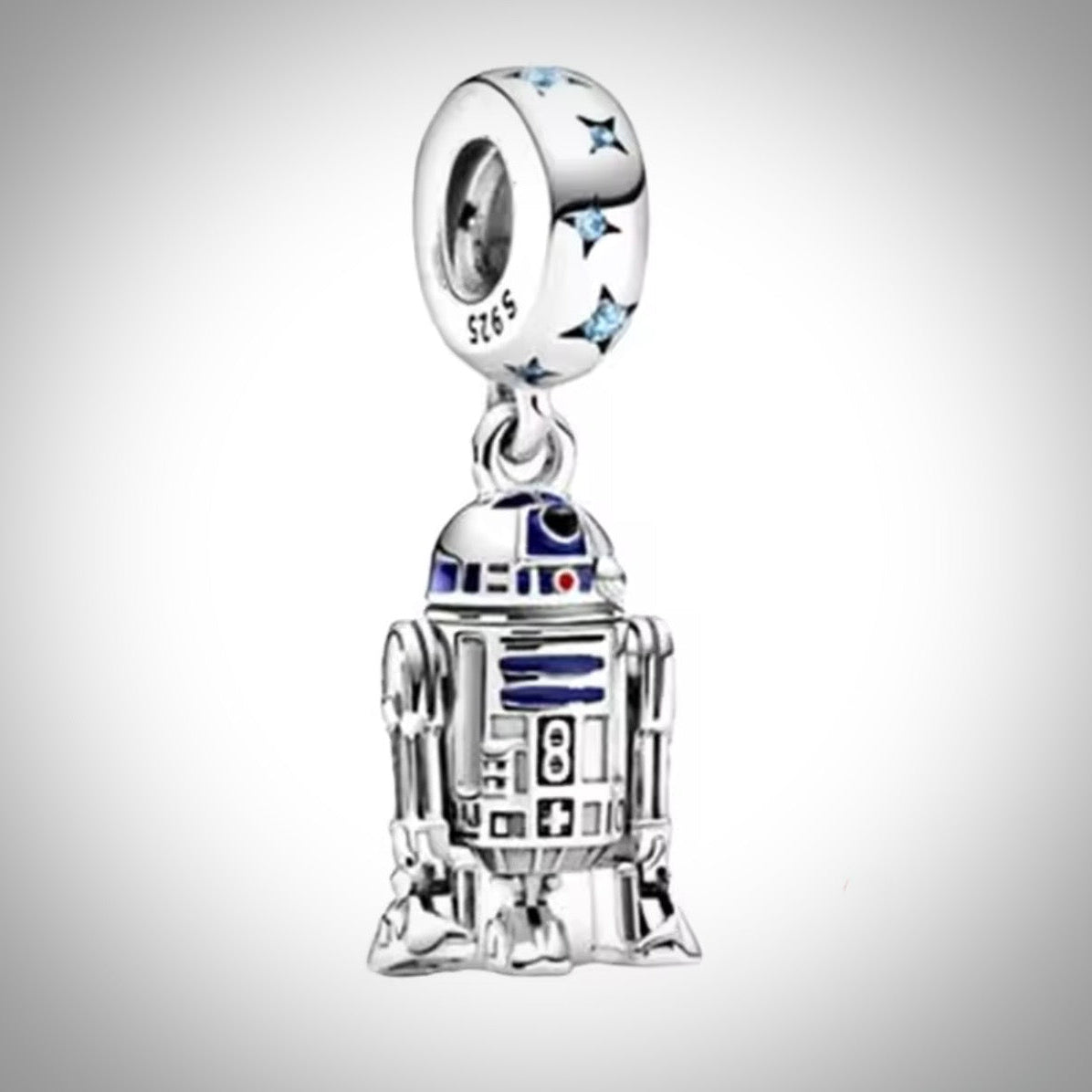 Charm Star Wars robot R2D2 articulé en Argent S925 compatible Pandora pour bracelet