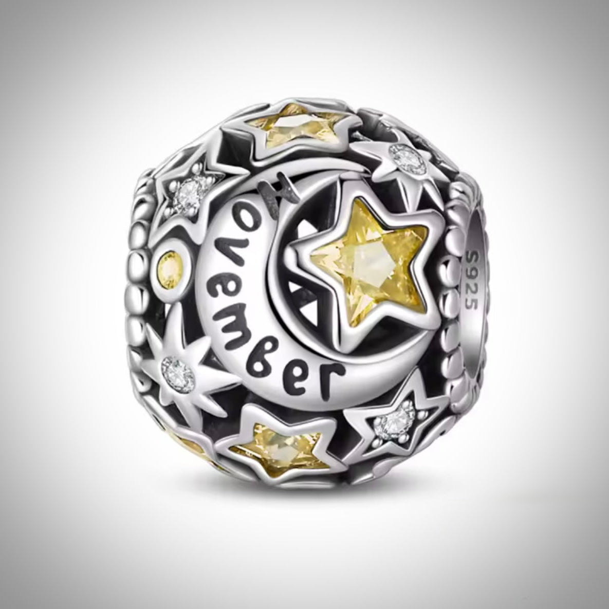 Charm mois de l’année novembre anniversaire naissance occasion inoubliable en Argent S925 compatible Pandora pour bracelet
