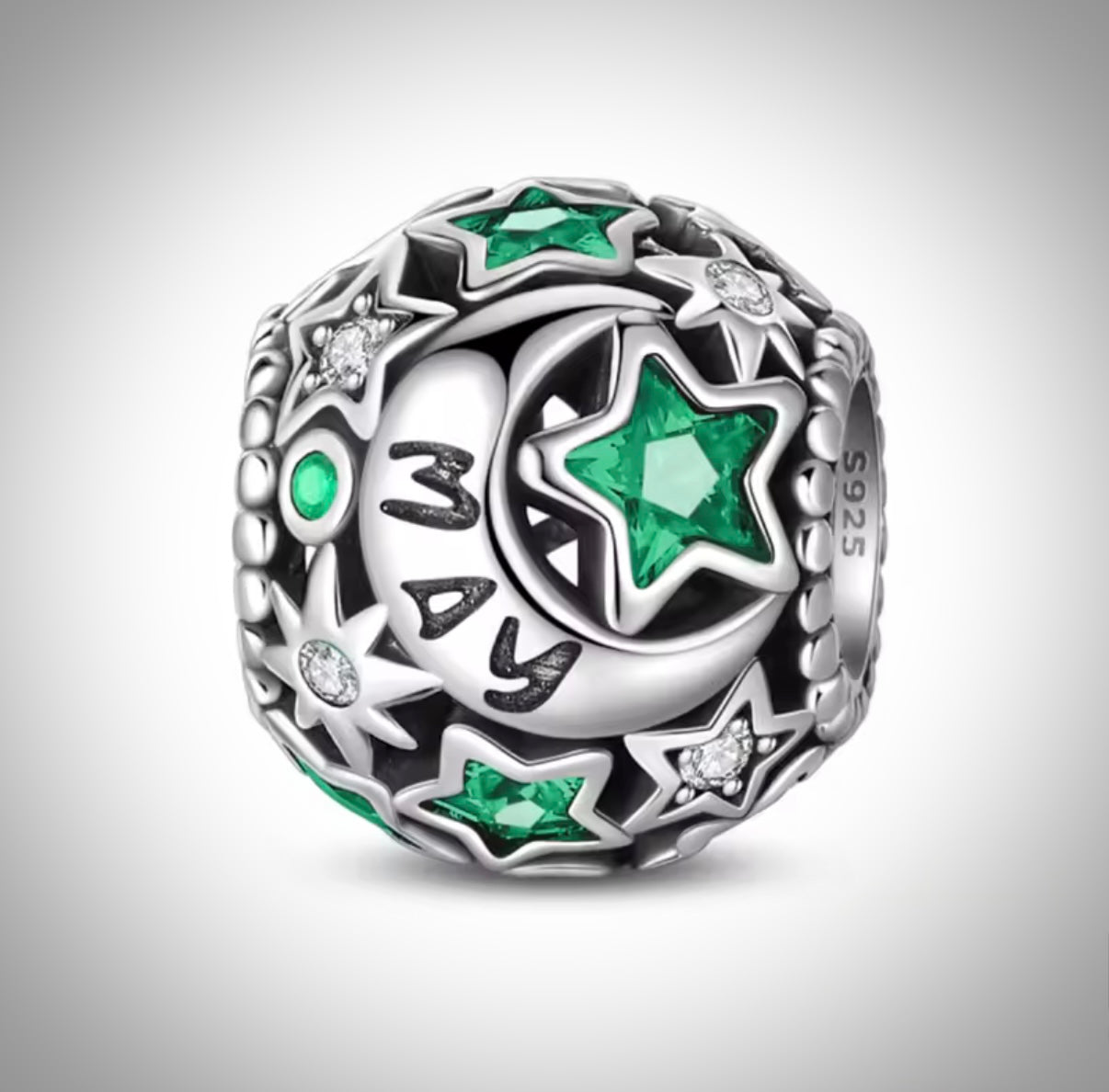 Charm mois de l’année mai anniversaire naissance occasion inoubliable en Argent S925 compatible Pandora pour bracelet