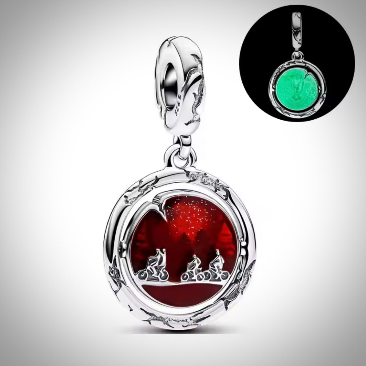 Charm Stranger Things le monde à l’envers en Argent S925 compatible Pandora pour bracelet