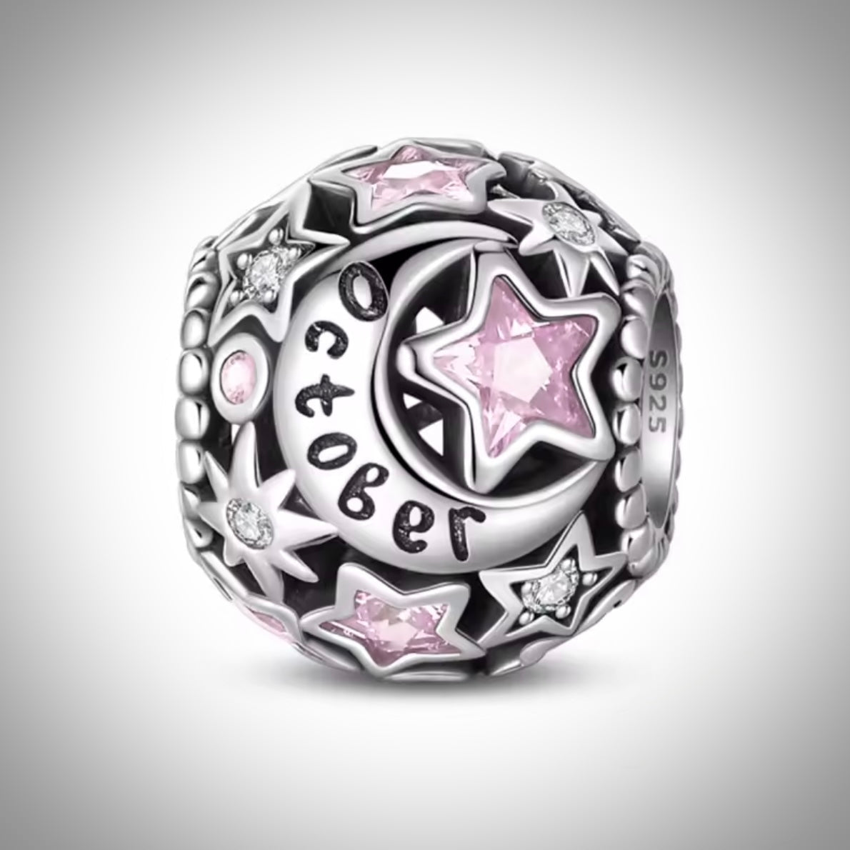 Charm mois de l’année octobre anniversaire naissance occasion inoubliable en Argent S925 compatible Pandora pour bracelet