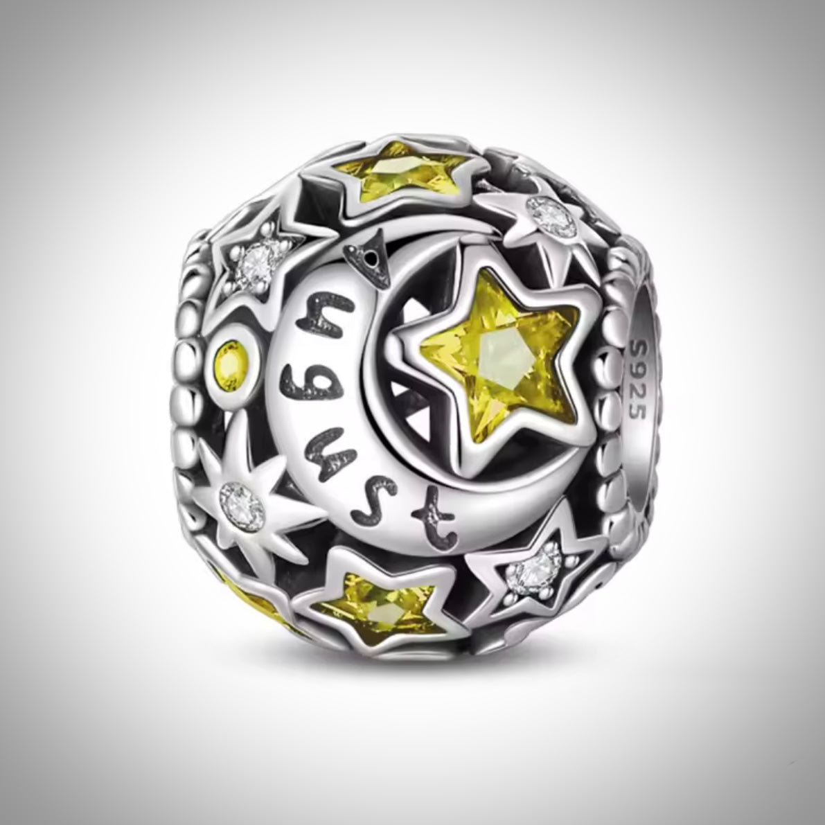 Charm mois de l’année août anniversaire naissance occasion inoubliable en Argent S925 compatible Pandora pour bracelet