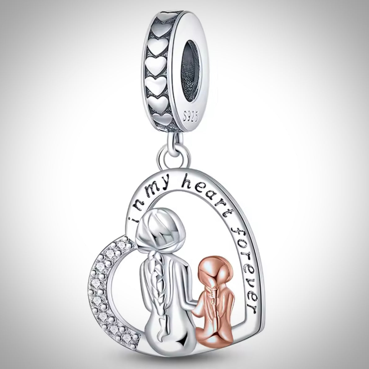 Charm amour cœur mère et fille